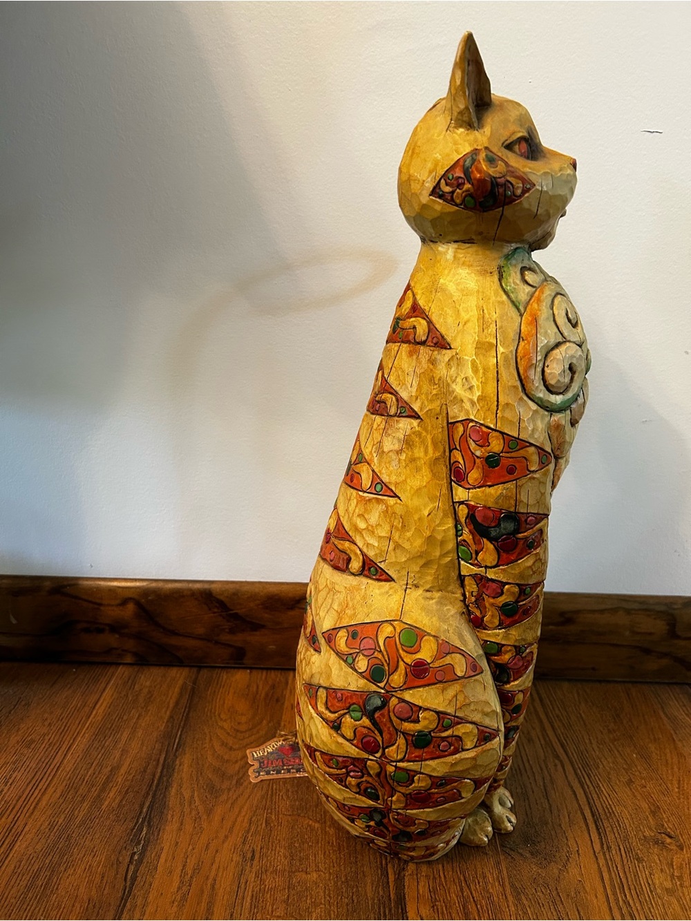 Heartwood Creek Jim Shore Enesco Tall Orange Quilted Cat Sculpture Statue - Picture 3 of 10